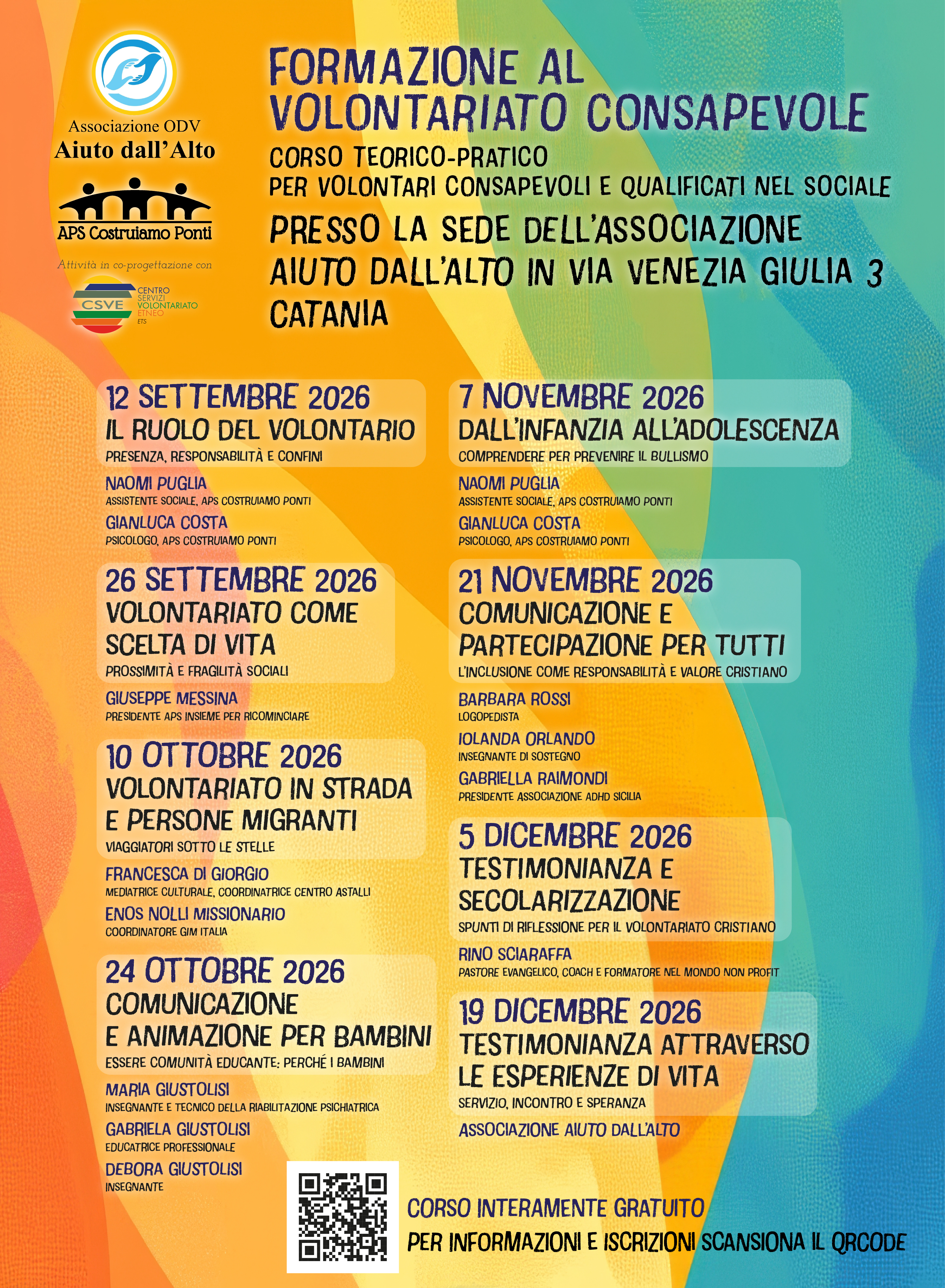 Locandina ufficiale Progetto Formazione Volontariato Consapevole 2026